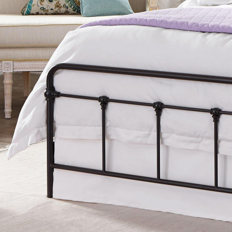eLuxury Vintage Style Cordova Metal Bed Frame - Queen, Black