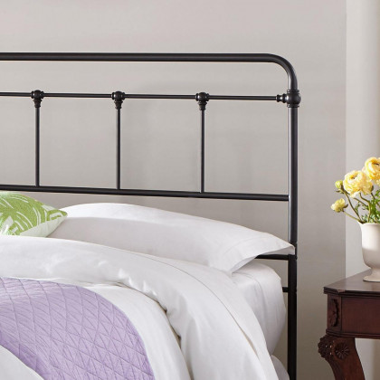eLuxury Vintage Style Cordova Metal Bed Frame - Queen, Black