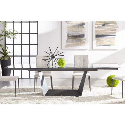 Essentials - Meridian Victory Extension Dining Table in Matte Dark Gray