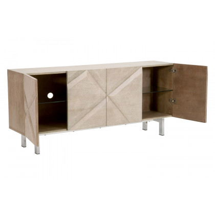 Essentials - Meridian Atticus Media Sideboard in Natural Gray