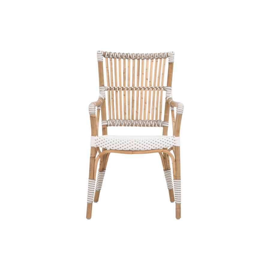 Essentials - The Hamptons Tulum Arm Chair, Set of 2 in White Stone Synthetic