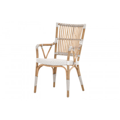 Essentials - The Hamptons Tulum Arm Chair, Set of 2 in White Stone Synthetic