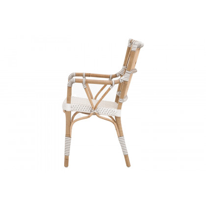 Essentials - The Hamptons Tulum Arm Chair, Set of 2 in White Stone Synthetic