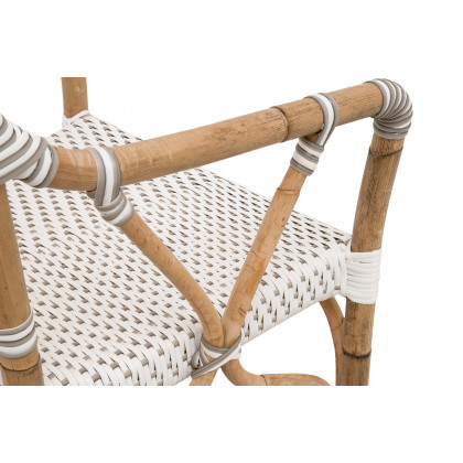 Essentials - The Hamptons Tulum Arm Chair, Set of 2 in White Stone Synthetic