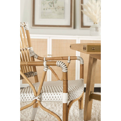 Essentials - The Hamptons Tulum Arm Chair, Set of 2 in White Stone Synthetic