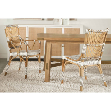 Essentials - The Hamptons Tulum Arm Chair, Set of 2 in White Stone Synthetic