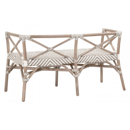 Essentials The Hamptons Palisades Bench - Matte Gray Rattan
