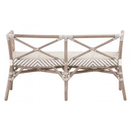Essentials The Hamptons Palisades Bench - Matte Gray Rattan