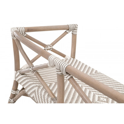 Essentials The Hamptons Palisades Bench - Matte Gray Rattan