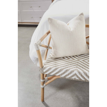 Essentials The Hamptons Palisades Bench - Matte Gray Rattan