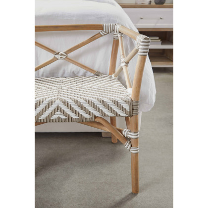 Essentials The Hamptons Palisades Bench - Matte Gray Rattan
