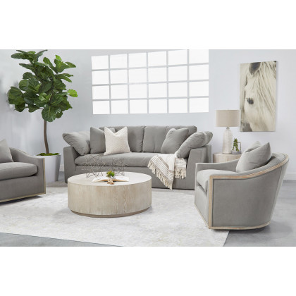 Essentials - District Roto Large End Table in Natural Gray