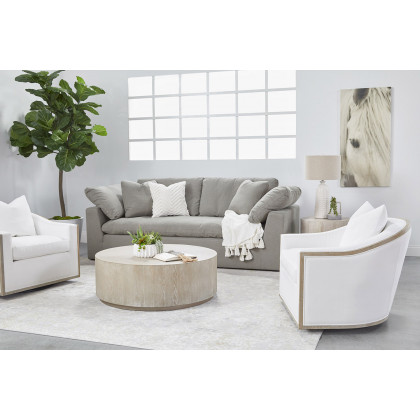 Essentials - District Roto Large End Table in Natural Gray