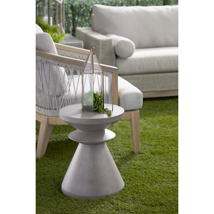 Essentials District Pawn Accent Table - Slate Gray Concrete