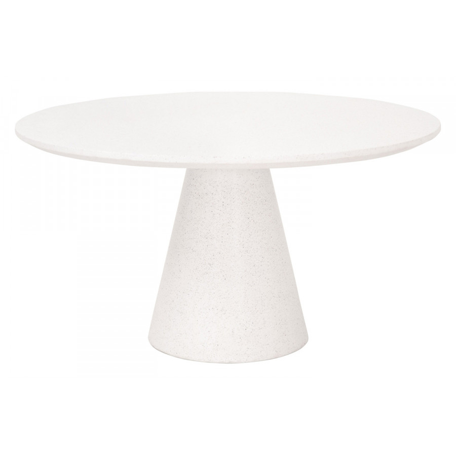 Essentials - District Monterey 55" Round Dining Table in Ivory Terrazzo Concrete