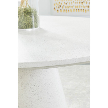 Essentials - District Monterey 55" Round Dining Table in Ivory Terrazzo Concrete