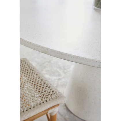 Essentials - District Monterey 55" Round Dining Table in Ivory Terrazzo Concrete