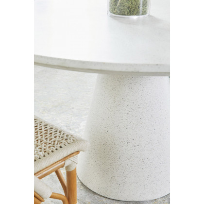 Essentials - District Monterey 55" Round Dining Table in Ivory Terrazzo Concrete