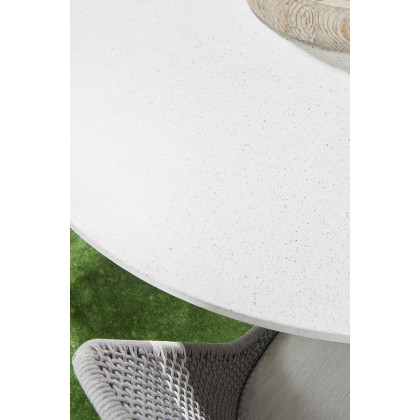 Essentials - District Monterey 55" Round Dining Table in Ivory Terrazzo Concrete