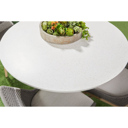 Essentials - District Monterey 55" Round Dining Table in Ivory Terrazzo Concrete