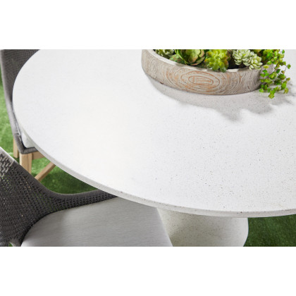 Essentials - District Monterey 55" Round Dining Table in Ivory Terrazzo Concrete