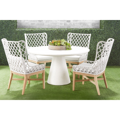Essentials - District Monterey 55" Round Dining Table in Ivory Terrazzo Concrete
