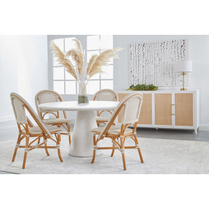 Essentials - District Monterey 55" Round Dining Table in Ivory Terrazzo Concrete