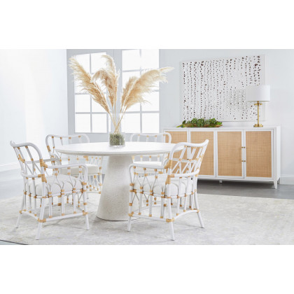 Essentials - District Monterey 55" Round Dining Table in Ivory Terrazzo Concrete