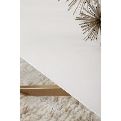 Essentials District Industry Rectangle Dining Table - Ivory Concrete Brass
