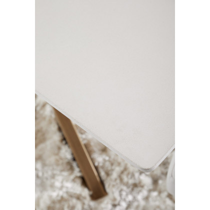 Essentials District Industry Rectangle Dining Table - Ivory Concrete Brass