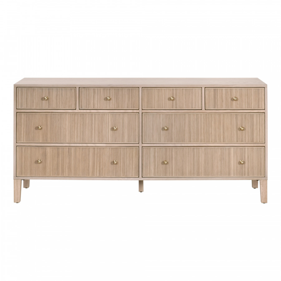 Essentials - Highland 8-Drawer Double Dresser in Natural Oak