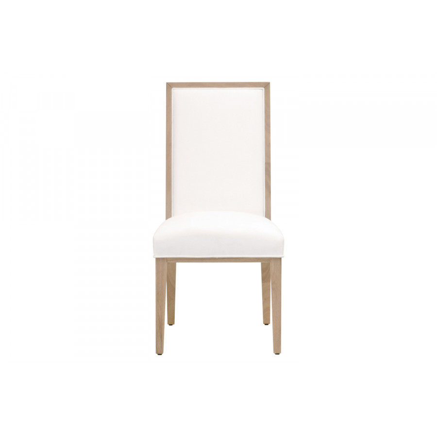 Essentials Traditions Martin Dining Chair, Set of 2 - LiveSmart Peyton Pearl Upholstery, Light Honey Oak Frame
