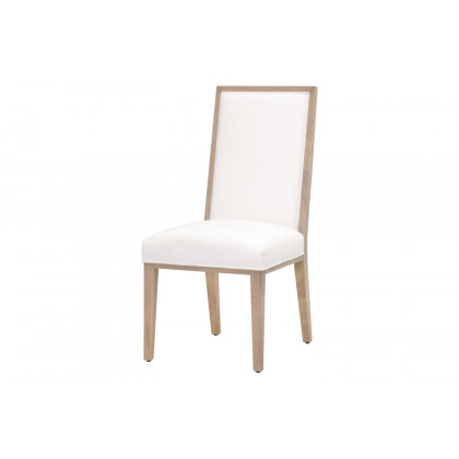 Essentials Traditions Martin Dining Chair, Set of 2 - LiveSmart Peyton Pearl Upholstery, Light Honey Oak Frame