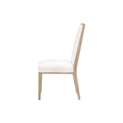 Essentials Traditions Martin Dining Chair, Set of 2 - LiveSmart Peyton Pearl Upholstery, Light Honey Oak Frame