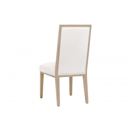 Essentials Traditions Martin Dining Chair, Set of 2 - LiveSmart Peyton Pearl Upholstery, Light Honey Oak Frame