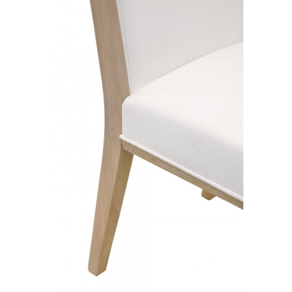Essentials Traditions Martin Dining Chair, Set of 2 - LiveSmart Peyton Pearl Upholstery, Light Honey Oak Frame