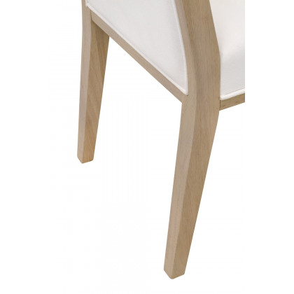Essentials Traditions Martin Dining Chair, Set of 2 - LiveSmart Peyton Pearl Upholstery, Light Honey Oak Frame