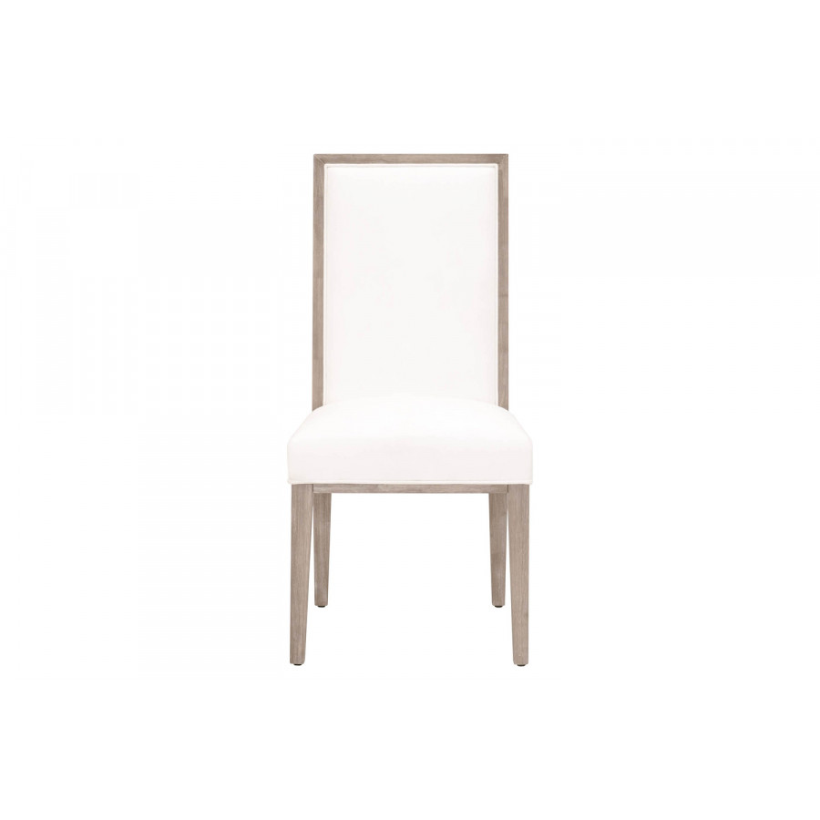 Essentials Traditions Martin Dining Chair, Set of 2 - LiveSmart Peyton Pearl Upholstery, Natural Gray Frame