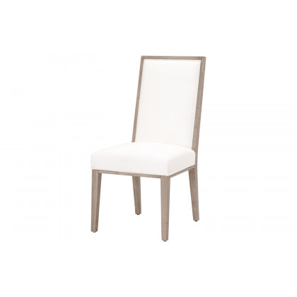Essentials Traditions Martin Dining Chair, Set of 2 - LiveSmart Peyton Pearl Upholstery, Natural Gray Frame