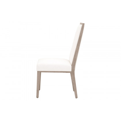 Essentials Traditions Martin Dining Chair, Set of 2 - LiveSmart Peyton Pearl Upholstery, Natural Gray Frame