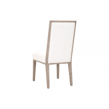 Essentials Traditions Martin Dining Chair, Set of 2 - LiveSmart Peyton Pearl Upholstery, Natural Gray Frame