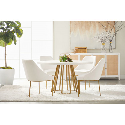 Essentials Traditions Parissa Dining Chair, Set of 2 - LiveSmart Peyton Pearl and Gold