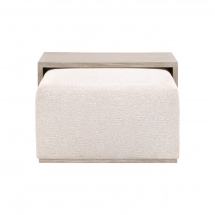 Essentials - Traditions Dovetail Upholstered Coffee Table in LiveSmart Gellar-Linen, Natural Gray Acacia