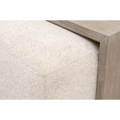 Essentials - Traditions Dovetail Upholstered Coffee Table in LiveSmart Gellar-Linen, Natural Gray Acacia