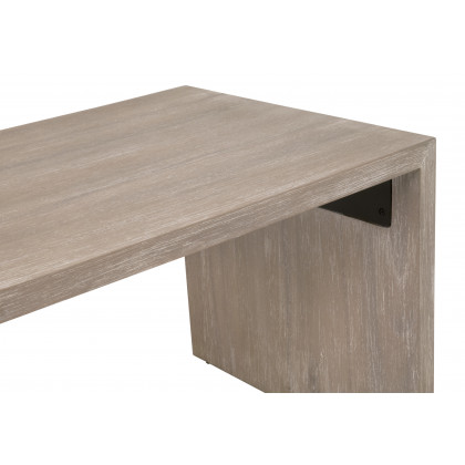 Essentials - Traditions Dovetail Upholstered Coffee Table in LiveSmart Gellar-Linen, Natural Gray Acacia