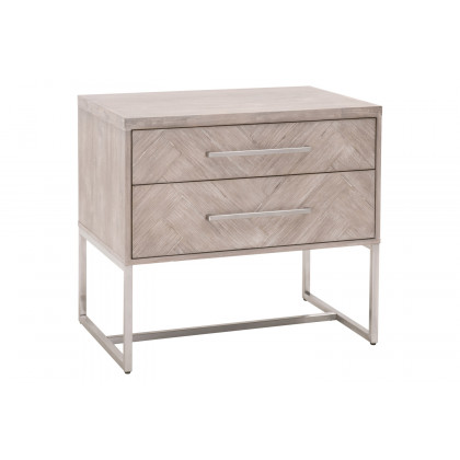 Essentials Traditions Mosaic 2-Drawer Nightstand - Natural Gray