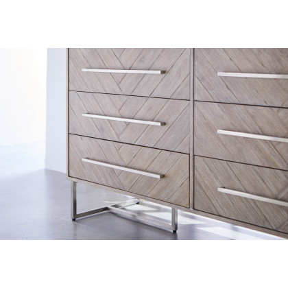 Essentials Traditions Mosaic 6-Drawer Double Dresser - Natural Gray