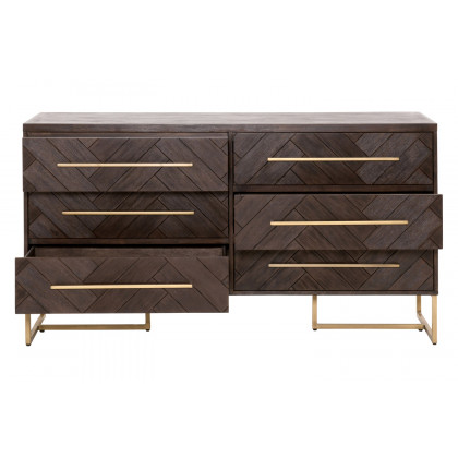 Essentials Traditions Mosaic 6-Drawer Double Dresser - Rustic Java
