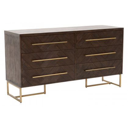 Essentials Traditions Mosaic 6-Drawer Double Dresser - Rustic Java