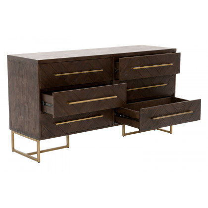 Essentials Traditions Mosaic 6-Drawer Double Dresser - Rustic Java